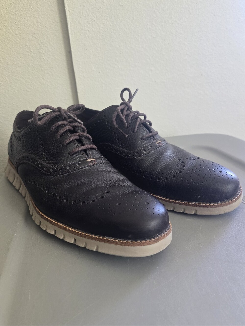 Cole Haan ZERO GRAND Wingtip Shoes Brown Men's 12